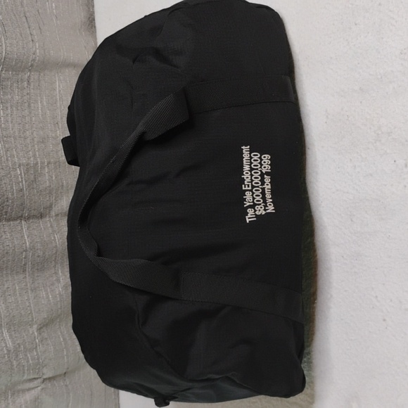 VINTAGE Jansport Cargo Duffle Bag Black Rip Stop1999 Yale Endowment Travel - Picture 1 of 8